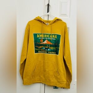 Delta Fleece Men’s Yellow Americana National Parks Hoodie Sweatshirt